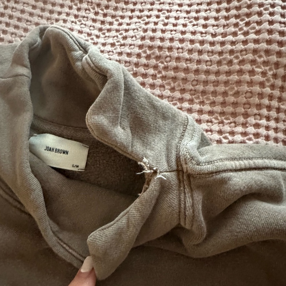 Joah Brown turtleneck sweatshirt cocoa brown French Terry.